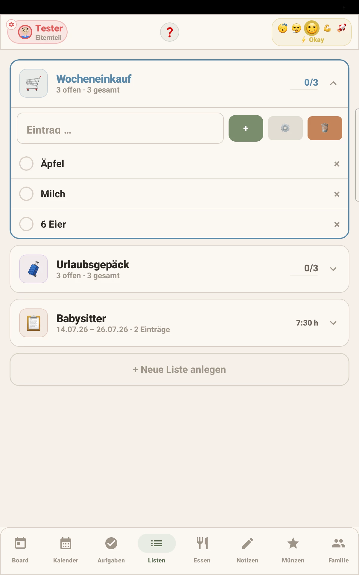ClaaroPlan Einkaufslisten und Rezepte